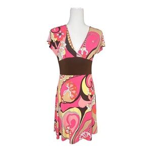 Vintage Y2K does 70s retro colorful dress <3